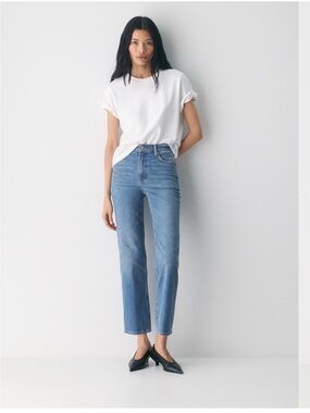 Denim Forum The Arlo High Rise Straight Jeans Women’s Size 25 Light Wash 28L